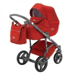 фото Коляска 2в1 BeBe-Mobile Ravenna V13 кожа серая + красная