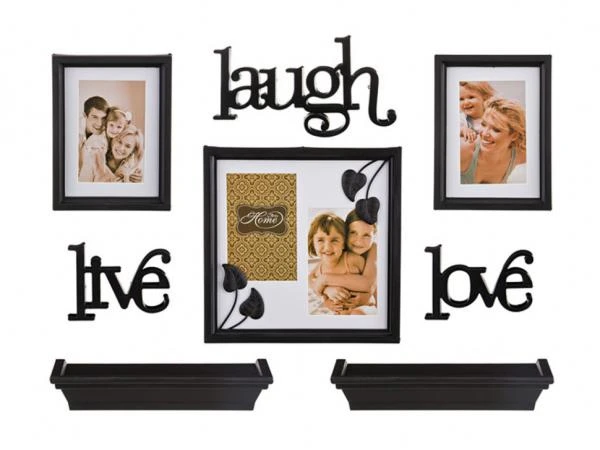 Фото Подарочный фотонабор из 8-пр.темный "life,laugh,love" 25*10