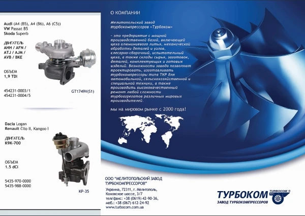 Фото Турбина (турбокомпрессоры) на иномарку