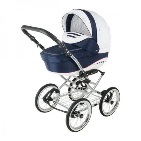 Фото Коляска 2 в 1 BeBe-mobile Santana 01r синяя с белым