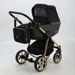 фото Коляска 2 в 1 BeBe-mobile Gusto Special Edition эко-кожа черная с золотой рамой