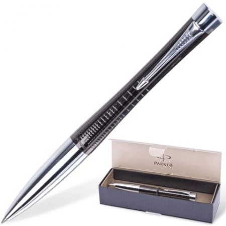 Фото Ручка шариковая PARKER "Urban Premium / Ebony Metal Chiselled", корпус черный, хромированные детали, S0911500