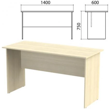 Фото Стол письменный "Канц", 1400х600х750 мм, цвет дуб молочный (КОМПЛЕКТ)