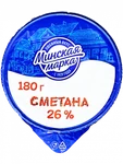 Фото №2 Сметана Минская марка 26% 180г стакан