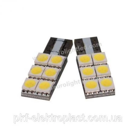 Фото Автосветодиод T10-WG-6SMD(5050)-12V(one side; non-polarized)