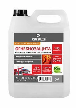 Фото Medera 200 Cherry Concentrate Антипирен (II группа огнезащиты) с антисептическими свойствами. Для наружных работ. Концентрат 1:15 с контролем нанесения.