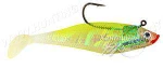 фото Силиконовая приманка Matzuo Swim Shads 4' Расцветка 66 Pearl Chartreuse Back Red Mouth