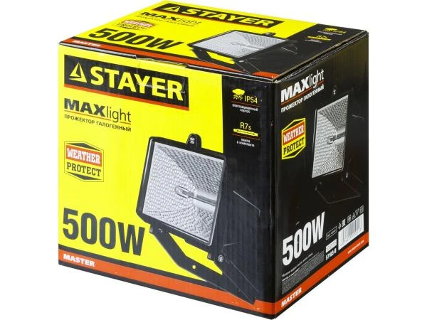 Фото STAYER MAXLight прожектор 500 Вт галогенный