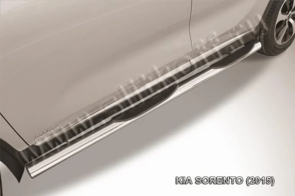 Фото Slitkoff Защита порогов d76 с проступью KIA SORENTO 2015