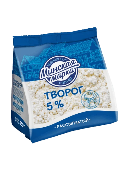 Фото Творог Минская марка рассыпчатый 5% 350г пакет