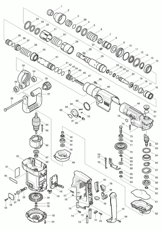 Фото Makita Поршн.трубчат.штифт 10 HR4511C перфоратор Makita HR4511C рис.( 45)