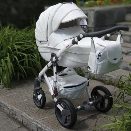 Фото Коляска 2в1 BeBe-Mobile Movo 10S кожа 100 % белая