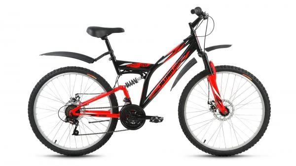 Фото Велосипед FORWARD ALTAIR MTB FS 26 disc красный/черный (2018)