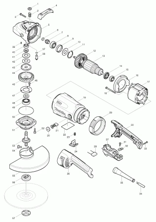 Фото Кнопка фиксатор шпинделя MAKITA GA9030