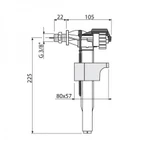 фото Впускной механизм AlcaPlast A16P-3/8" с боковой подводкой (для пластиковых бачков)