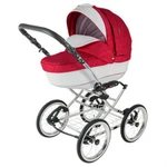 фото Коляска 2 в 1 BeBe-mobile Santana Эко-кожа 702S красная с белым