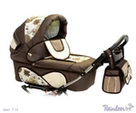 фото Коляска 2в1 Reindeer Twin set 2 с конвертом T-12 Коричневая