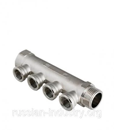 Фото Коллектор 3/4" внутр(г)х4 отвода 1/2" внутр(г)х3/4" нар(ш) Valtec