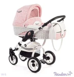 фото Коляска 2в1 Reindeer City Prestige "Wiklina" set 2 цвет W-5 Розовая с белым