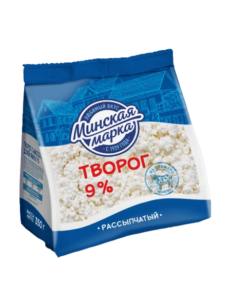 Фото Творог Минская марка рассыпчатый 9% 350г пакет