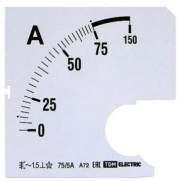Фото Шкала Ш72 75/5А-1,5 (для А72 Х/5А) | код. SQ1102-0191 | TDM