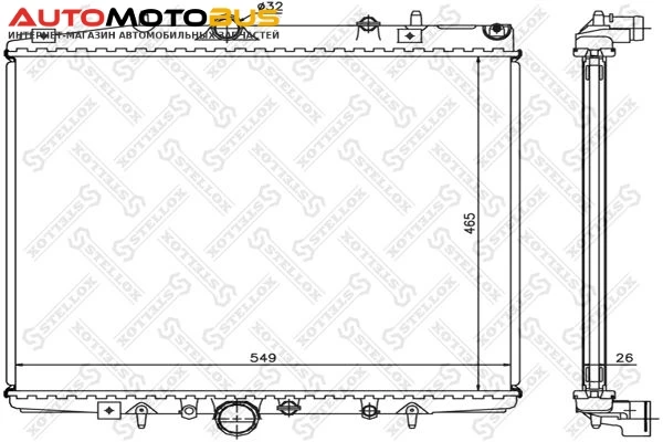 Фото Радиатор охлаждения двигателя STELLOX 10-26132-SX