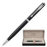 фото Ручка шариковая PARKER "Sonnet Matte Black CT Slim", корпус латунь, хромированные детали, черная