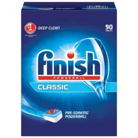 Фото Средство для мытья посуды в посудомоечных машинах FINISH CLASSIC (Финиш Классик), 90 шт., "PowerBall", таблетки