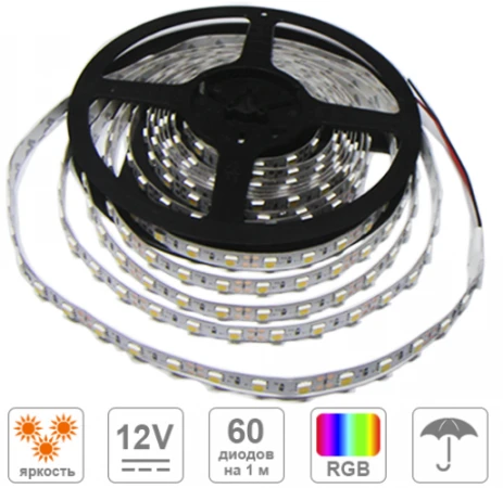 Фото Светодиодная лента 5050 60 LED IP65 RGB