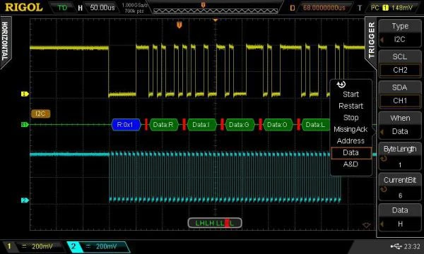 Фото Программа для декодирования по протоколам RS-232, I2C, SPI RIGOL SD-DS2000A