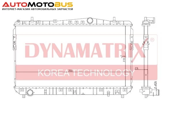 Фото Радиатор охлаждения двигателя DYNAMATRIX DR61633