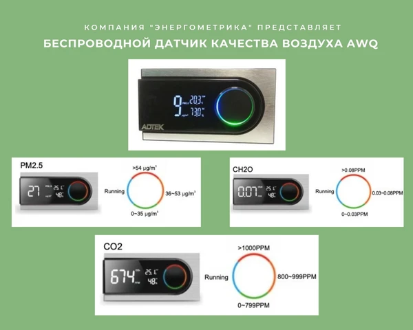 Фото Беспроводной датчик качества воздуха от компании “Энергометрика”