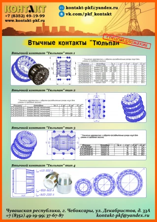 Фото Втычной контакт "Тюльпан" пластинчатый не дорого. Собственное производство. Доставка по всей Росссии.