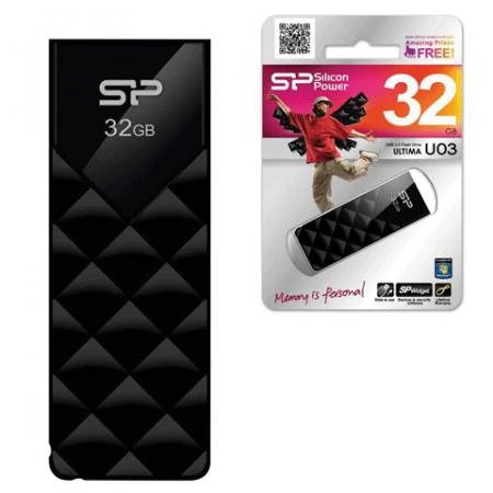 Фото Флэш-диск 32 GB, SILICON POWER ultima U03, USB 2.0, черный