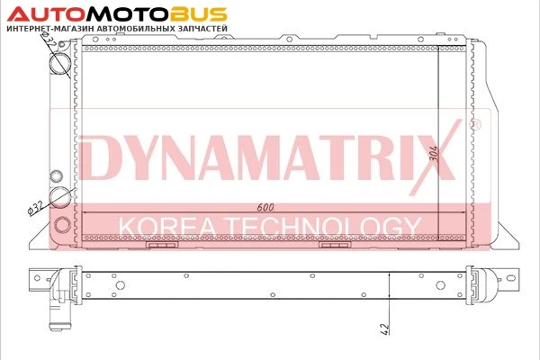 Фото Радиатор охлаждения двигателя DYNAMATRIX DR60487