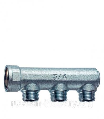 Фото Коллектор 3/4" внутр(г)х3 отвода 1/2"нар(ш)х3/4" нар(ш) Valtec