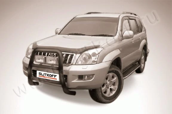 Фото Slitkoff Кенгурятник d76 высокий черный TOYOTA LC PRADO (2003)