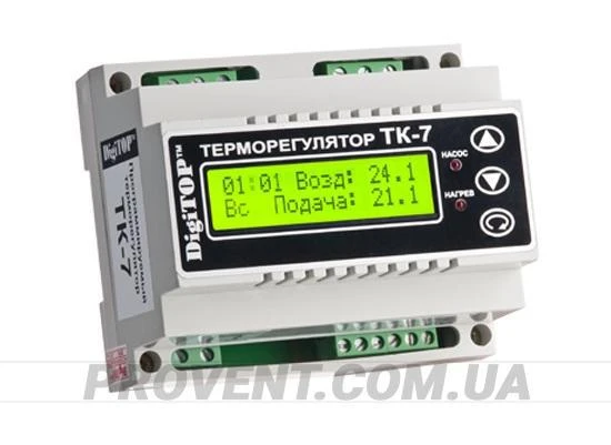 Фото Терморегулятор DigiTOP ТК-7 (трехканальный с недельным программатором