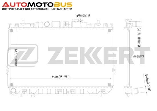 Фото Радиатор охлаждения двигателя ZEKKERT MK-1153