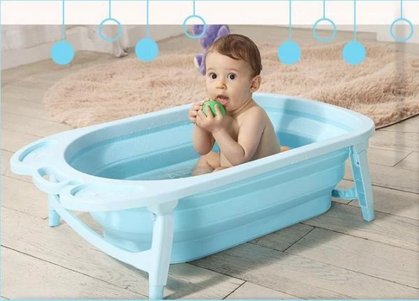 Фото Детская складная ванна Folding Baby Bathtub (Цвет: Голубой)