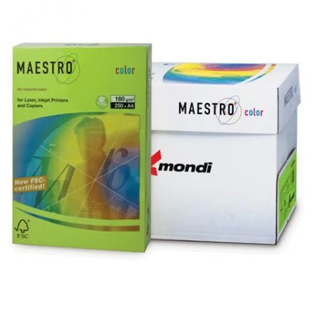 Фото Бумага MAESTRO color А4, 160 г/м2, 250 л., интенсивно-зеленая MA42