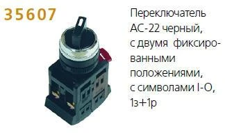 Фото Переключатель ANC-22-2 на 2 фикс. полож. зел. 1з+1р; BSW10-ANC-2-K06