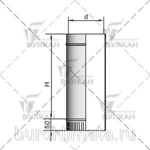 Фото Труба прямая без изоляции TH 500 d104