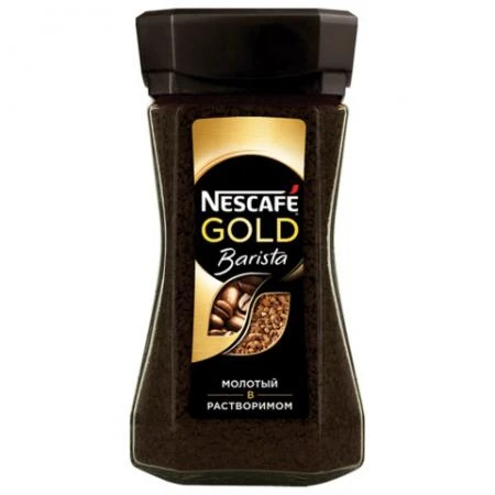 Фото Кофе растворимый NESCAFE "Gold Barista Style" молотый в растворимом, 85 г, стеклянная банка