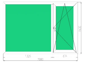 Фото Окно пвх с тонированным стеклом 2000*1400 мм
