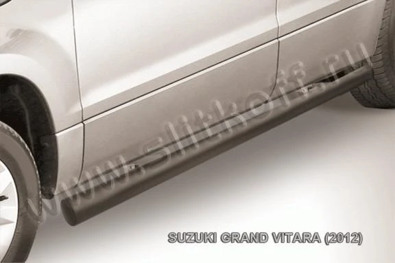 Фото Slitkoff Пороги d76 труба черные SUZUKI GRAND VITARA (2012)