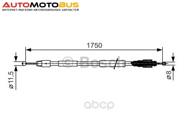 Фото Трос стояночного тормоза Bosch 1987482018