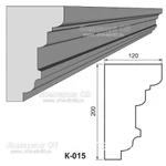 фото Декоративные элементы лепнины - фасадный карниз К-015 из пенопласта