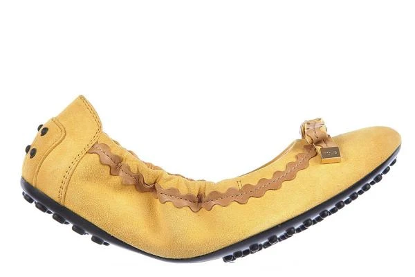 Фото Tod's women's suede ballet flats ballerinas dee pass yellow