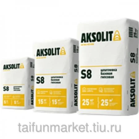 Фото Шпатлевка базовая гипсовая AKSOLIT S8 (25 кг)